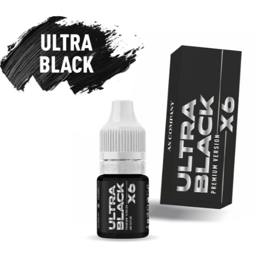 Schwarze Eyeliner-Pigmente AS Company + ULTRA BLACK X6 - Odstín: Ultra black X6, 6ml