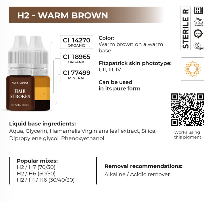 HAIRSTROKES Pigmente 6 ml - Položka: H2 WARM BROWN