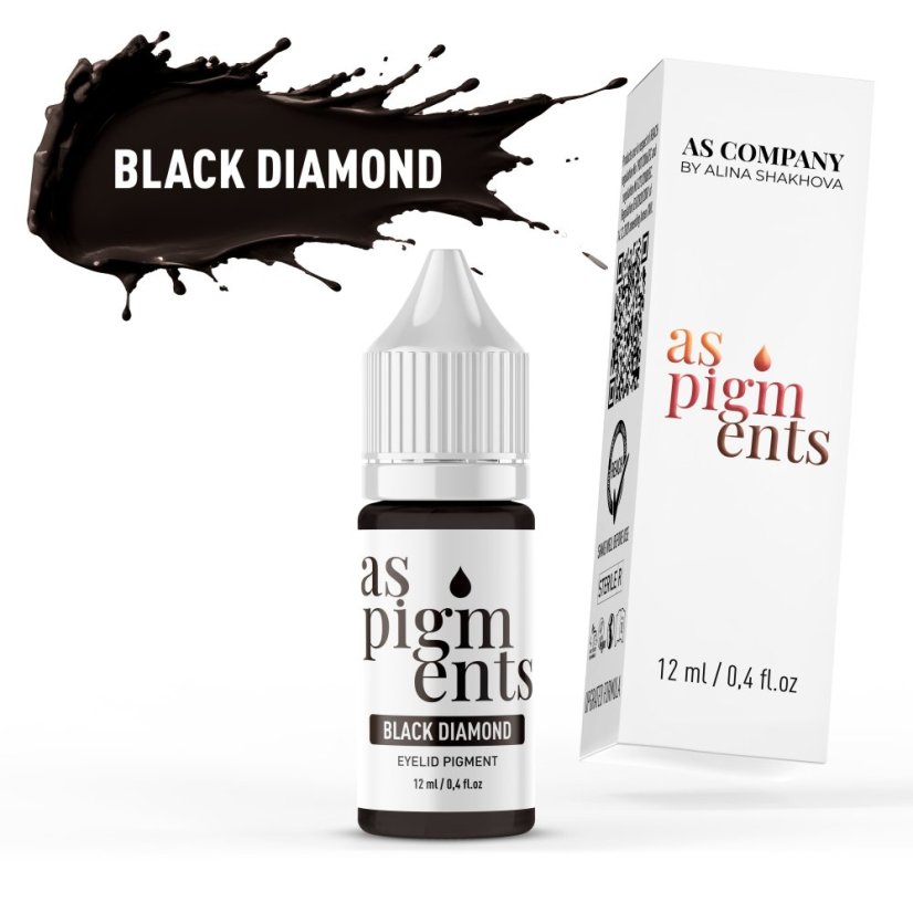 Černé pigmenty na linky AS company - Odstín: Black diamond 12ml