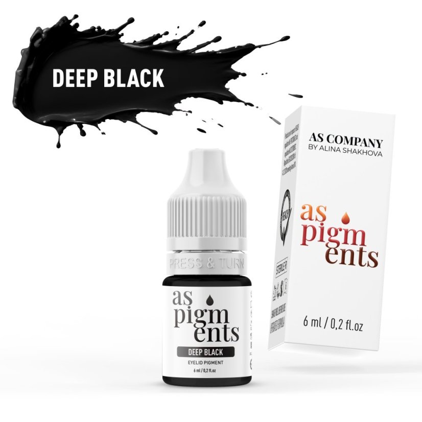 Schwarze Eyeliner-Pigmente AS Company + ULTRA BLACK X6 - Odstín: Deep black 6ml