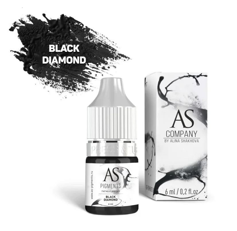 Černé pigmenty na linky AS company + ULTRA BLACK X6 - Odstín: Black diamond 6ml